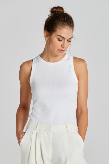 TOP GANT HIGH NECK RIB TANK TOP WHITE