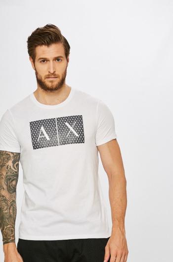 Bavlněné tričko Armani Exchange bílá barva, s potiskem, 8NZTCK Z8H4Z