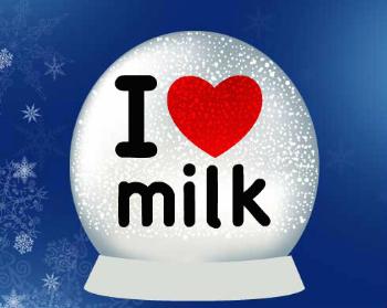 Sněhové těžítko I Love milk