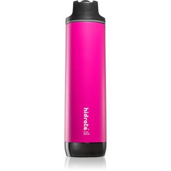 HidrateSpark Steel chytrá láhev s brčkem barva Pink 620 ml