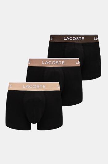 Boxerky Lacoste 3-pack pánské, černá barva