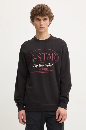 Mikina G-Star Raw pánská, černá barva, s potiskem, D25100-D257