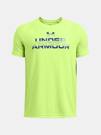 Under Armour UA Tech Split Wordmark SS Triko Zelená