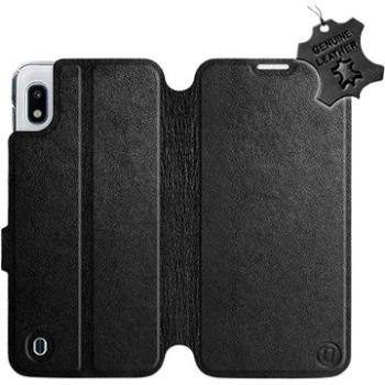 Flip pouzdro na mobil Samsung Galaxy A10 - Černé - kožené - Black Leather (5903226879724)