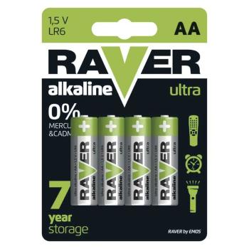 EMOS Alkalická baterie RAVER AA (LR6), 4 ks B7921