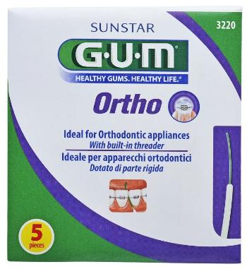 GUM Ortho Floss zubní nit pro čištění rovnátek, 5 ks