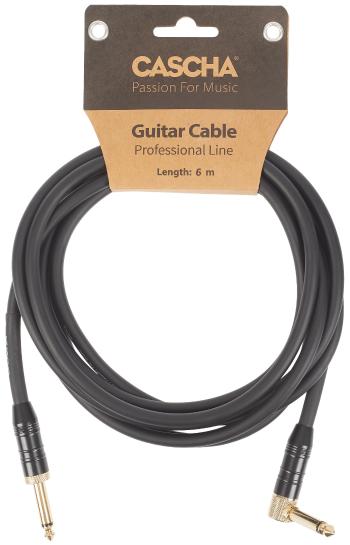 Cascha Professional Line Guitar Cable, Angled, Black, 6 m