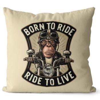 Polštář Born to ride (Velikost: 55 x 55 cm)