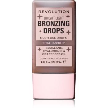 Makeup Revolution Bright Light Bronzing Drops tekutý bronzer odstín Deep Bronze Spice 23 ml