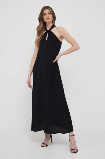 Šaty Sisley černá barva, maxi, oversize