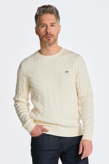 SVETR GANT COTTON CABLE C-NECK CREAM