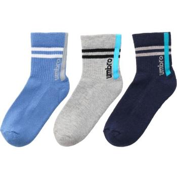 Umbro STRIPED SPORTS SOCKS JNR - 3 PACK Dětské ponožky, tmavě modrá, velikost