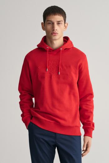 MIKINA GANT REG TONAL SHIELD HOODIE RUBY RED