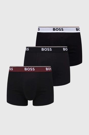 Boxerky BOSS 3-pack pánské, černá barva