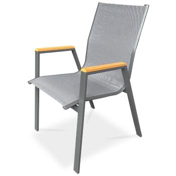 Autronic Scaun de grădină, metal, textil, gri, AZC-S1050 GREY