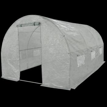 Seră de grădină 400 x 250 x 200 cm, prelatăalbă, alb, 400 x 250 x 200 cm