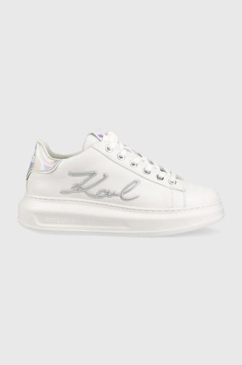 Kožené sneakers boty Karl Lagerfeld Kapri bílá barva, KL62510A