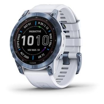 Garmin Fenix 7 Sapphire Solar Mineral Blue DLC Titanium/Whitestone Band (010-02540-25)