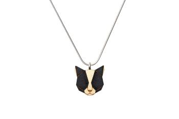 Dřevěný přívěsek BeWooden Black Cat Pendant na krk s řetízkem zdarma