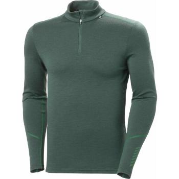 Helly Hansen LIFA MERINO MIDWEIGHT 1/2 ZIP Pánské Merino triko, tmavě zelená, velikost