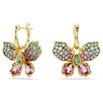 Swarovski Pozlacené náušnice 2v1 Motýl s krystaly Idyllia 5709953
