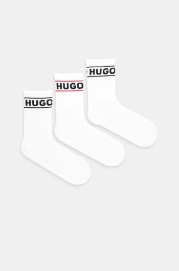 Ponožky HUGO 3-pack dámské, bílá barva, 50517669