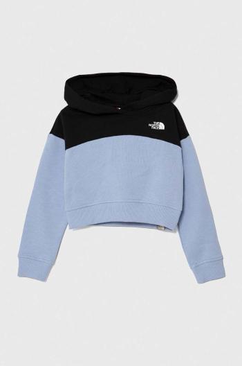 Dětská bavlněná mikina The North Face G DREW PEAK CROP P/O HOODIE s kapucí, hladká