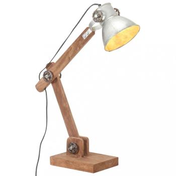 Stolní lampa kov / mangovníkové dřevo Dekorhome Stříbrná