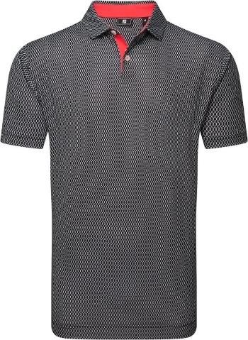 Footjoy Irongate Print Lisle Mens Black/White L Polo košile