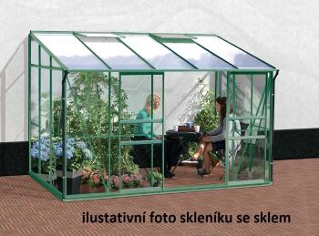 Skleník ke stěně VITAVIA IDA 6500 polykarbonát zelený Dekorhome Polykarbonát 6 mm