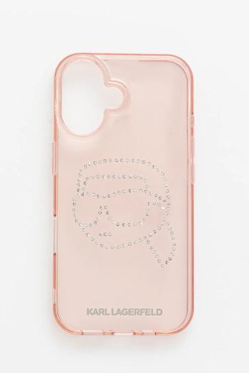 Puzdro na mobil Karl Lagerfeld iPhone 16 ružová farba, KLHCP16SHKHDCELP