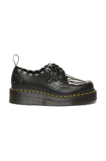 Kožené polobotky Dr. Martens Ramsey Quad 3i dámské, černá barva, na platformě, DM31679195