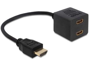 Delock adapter HDMI nagysebességű Ethernet 1x apa &amp;gt; 2x anya