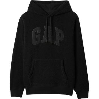 GAP V-FRCH LOGO TEDDY SHERPA Pánská mikina, černá, velikost