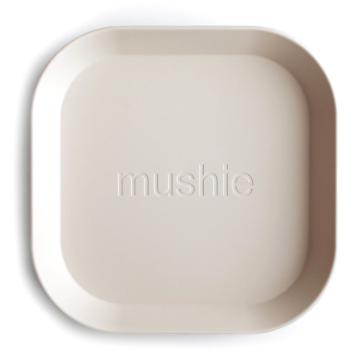 Mushie Square Dinnerware Plates talíř Ivory 2 ks