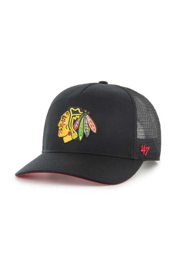 Kšiltovka 47 brand NHL Chicago Blackhawks černá barva, s aplikací, H-MSHTC04GWP-BK