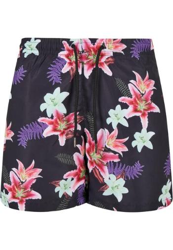 Urban Classics Pattern Swim Shorts dark jungle aop - M