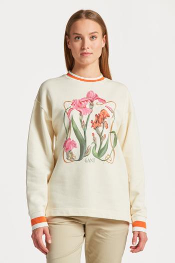 MIKINA GANT IRIS PRINT C-NECK SWEAT CREAM3