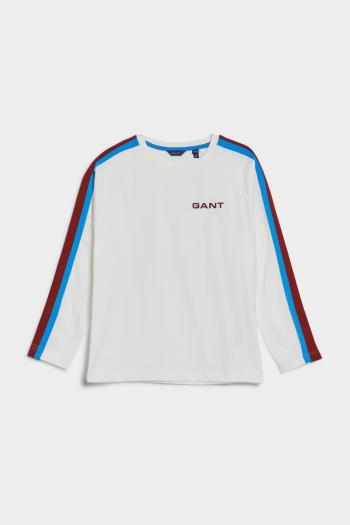 TRIČKO GANT D2. SPORTY STRIPE LS T-SHIRT EGGSHELL