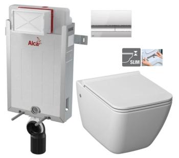 ALCADRAIN Renovmodul předstěnový instalační systém s chromovým tlačítkem M1721 + WC JIKA PURE + SEDÁTKO DURAPLAST AM115/1000 M1721 PU1