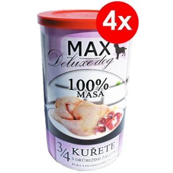 MAX deluxe 3/4 kuřete s drůbežími žaludky 1200 g, 4 ks (8594025084425)