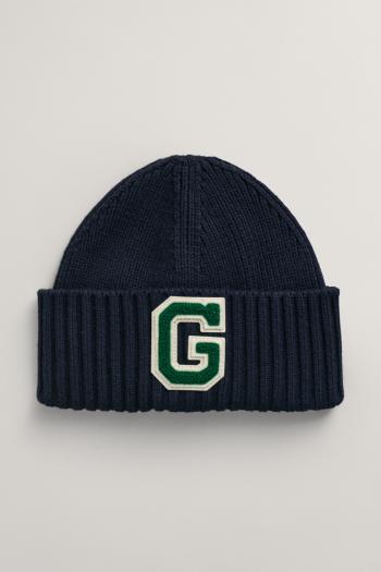 ČEPICE GANT G BADGE RIB KNIT BEANIE EVENING BLUE