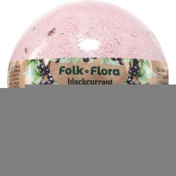 Folk & Flora Blackcurrant koupelová bomba s osvěžujícím účinkem 130 g