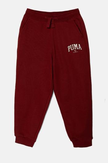 Dětské tepláky Puma SQUAD Sweatpants vínová barva, s potiskem, 681781