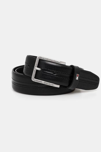 Kožený opasok Tommy Hilfiger pánsky, čierna farba, AM0AM13304