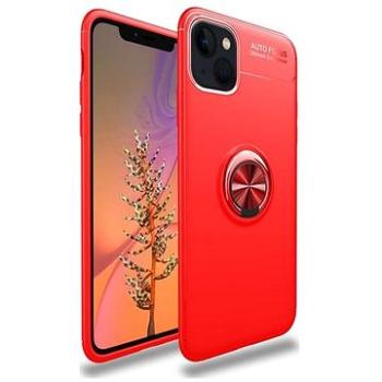 TopQ Kryt iPhone 13 silikon červený s červeným prstenem 70214 (Sun-70214)