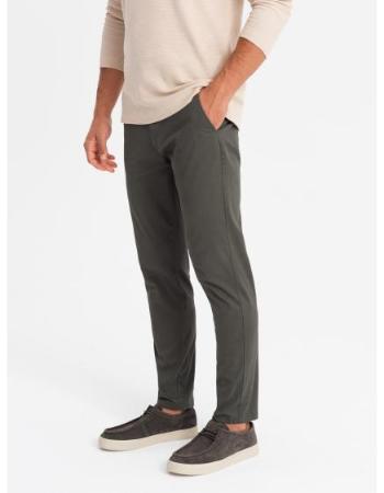 Pánské jednotné chino kalhoty REGULAR FIT - khaki barva