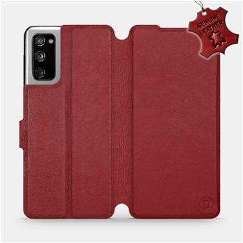 Flipové pouzdro na mobil Samsung Galaxy S20 FE - Tmavě červené - kožené -   Dark Red Leather (5903516466986)