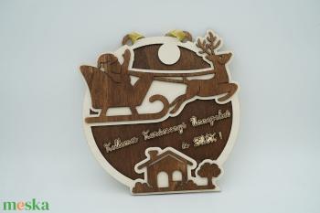 Karácsonyi, 3D-s, különleges fa ajtódísz