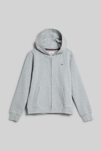 MIKINA GANT SHIELD ZIP HOODIE LIGHT GREY MELANGE